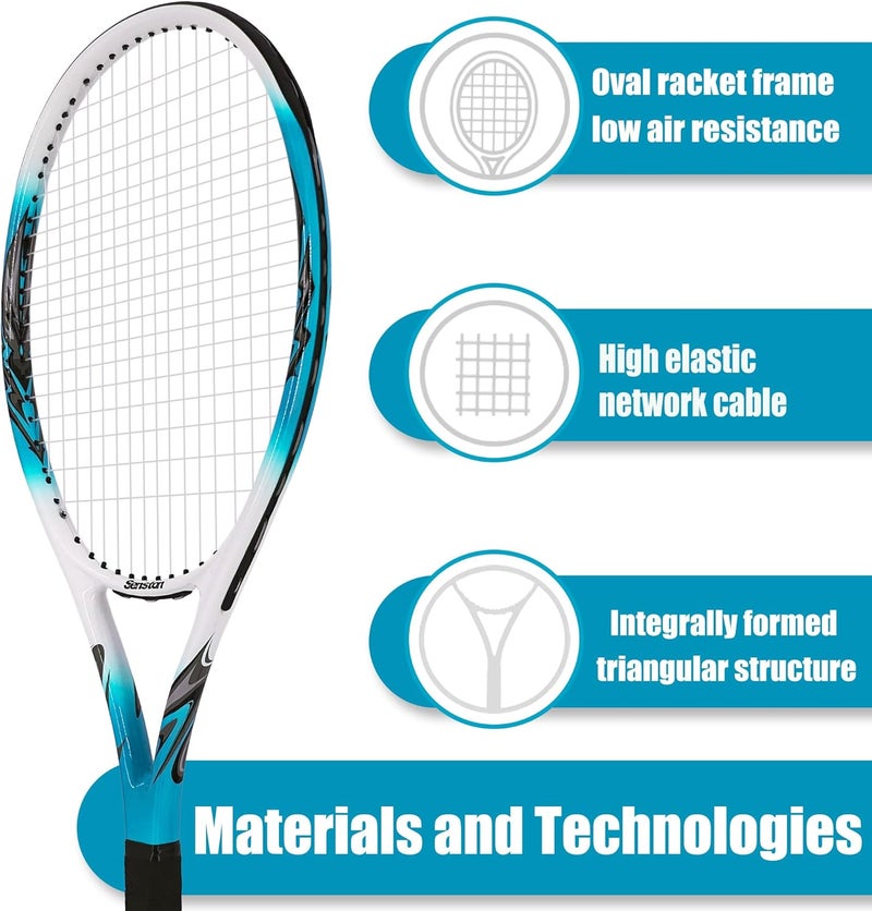 Senston Tennis Rackets for Adults 27 inch Tennis Racquets - 2 Player Tennis Racket Set with 3balls,2 Grips, 2 Vibration Dampers - Image 5